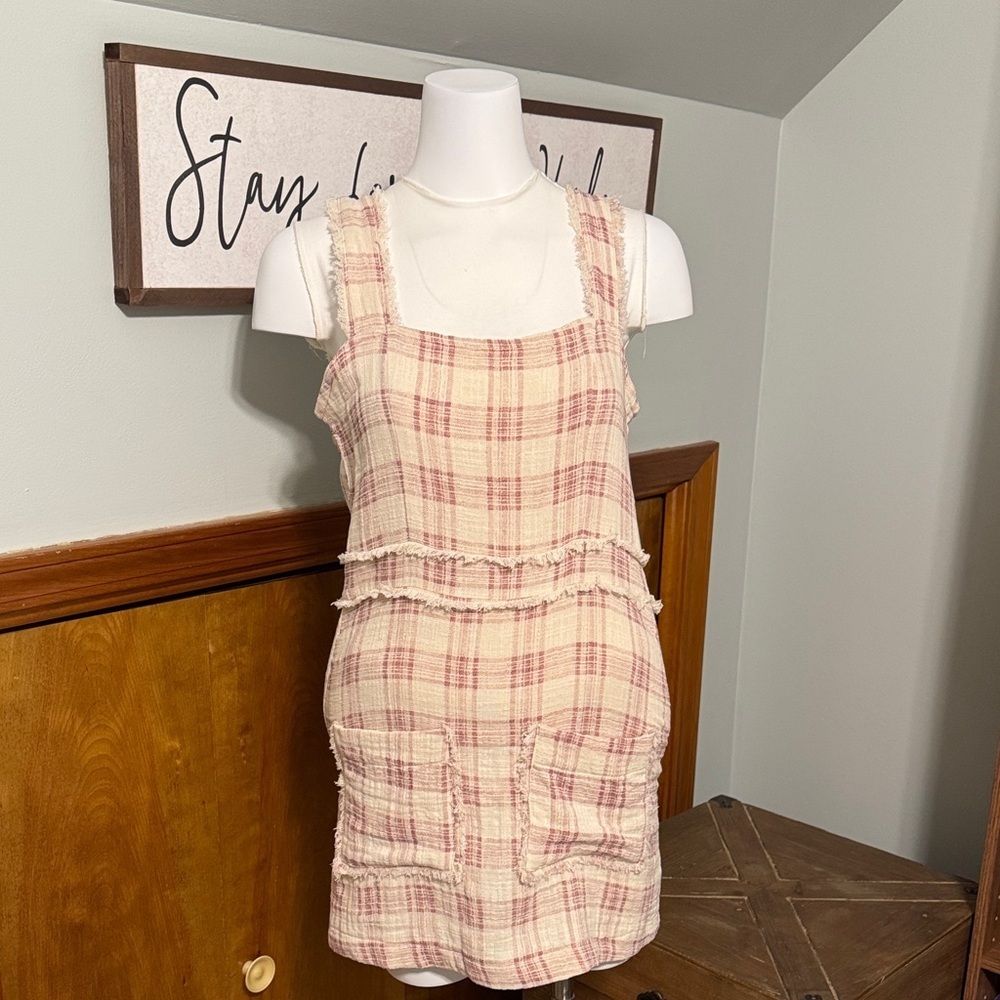 Olivaceous Plaid Sleeveless Dress EUC S